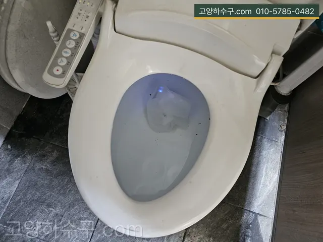 비데 일체형 변기의 물탱크와 본체를 위에서 본 모습